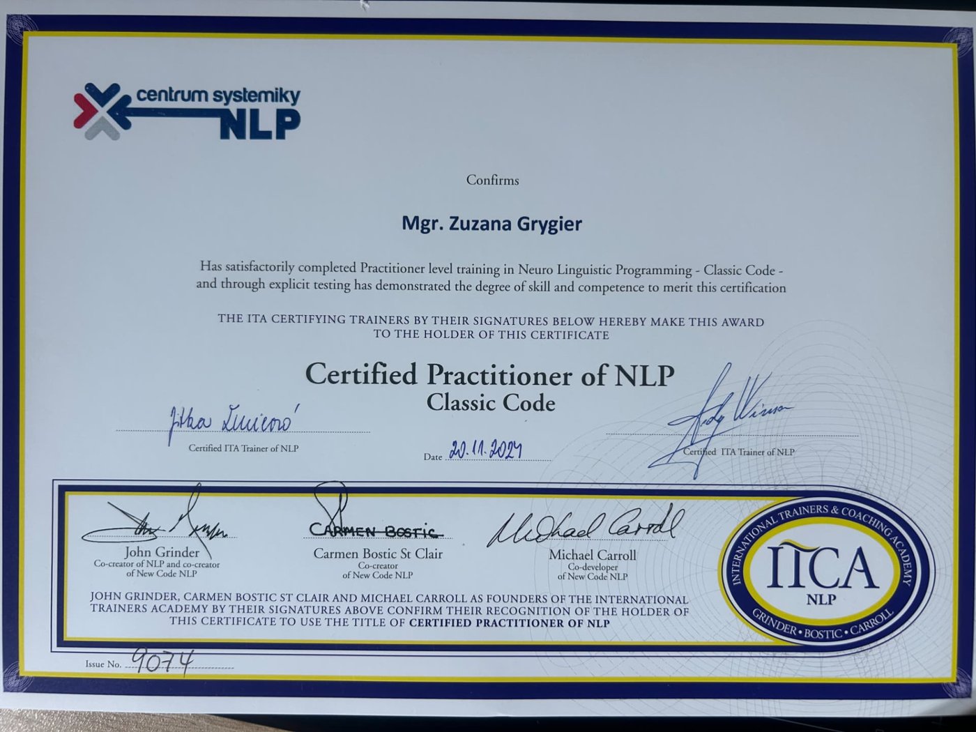 Certified Practitioner of NLP — Classic Code